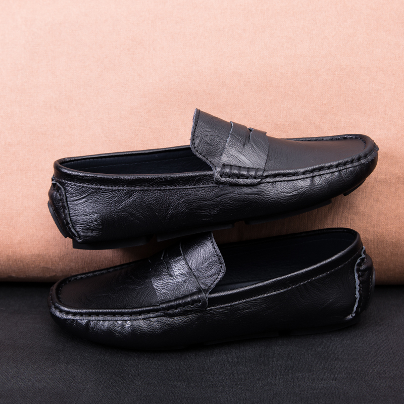 懒人男士真皮软底韩版潮豆豆鞋