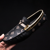 休闲鞋 韩版 潮流懒人鞋 2026新款 大牌鞋 男士 奢侈品个性 子 真皮豆豆鞋