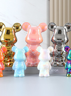 爱心熊摆件客厅轻奢电视柜酒柜卡通爱心熊小公仔网红儿童房装饰品