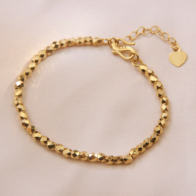 沙金碎碎金手链女仿真黄金金店同款碎金子首饰蹦迪珠小金珠子手串