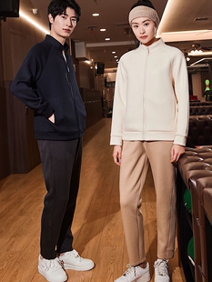 红一号秋冬新款男女外套休闲百搭立领拉链开衫加厚保暖卫衣H23507