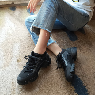 春秋百搭透气显脚小增高W1 女ins潮松糕厚底鞋 盛先生 老爹鞋
