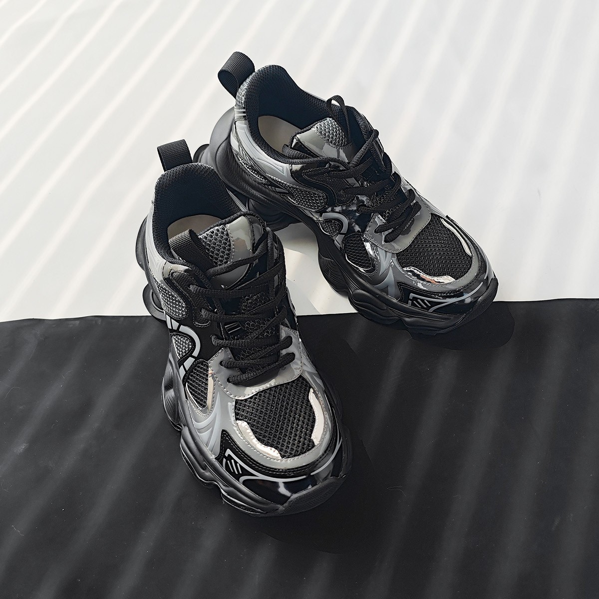 盛先生 小个子老爹鞋女款2025新款百搭厚底增高运动鞋透气休闲鞋