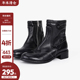 限时4折清仓价295元 日常价738元 英伦复古牛皮短靴4.5CM厚底增高