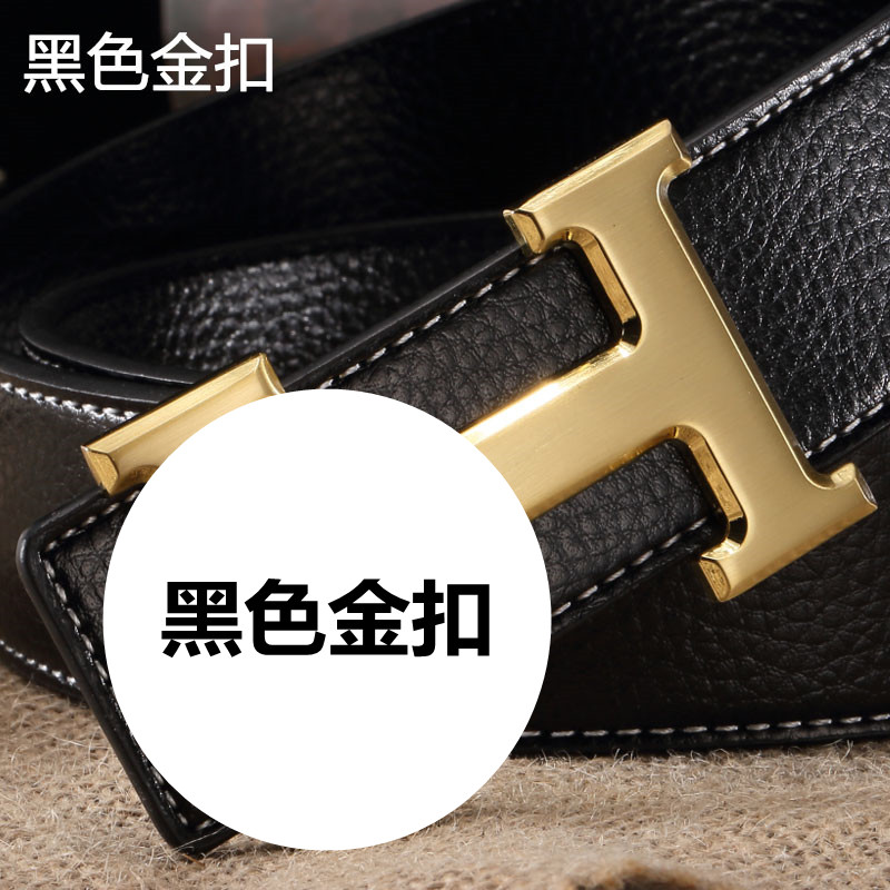 thumbnail for Young people belt male Korean version of the simple personality social guy leather letters casual wild youth belt