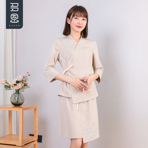 多恩美容师工作服美容院高端技师工作服养生spa套装美容院工衣裙