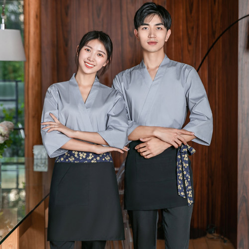 纯色系灰色 做工精致 耐洗服务员工作服