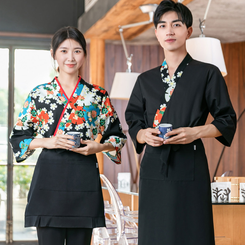 多恩2021新款日式日本料理店餐厅服务员工作服居酒屋服装春夏季