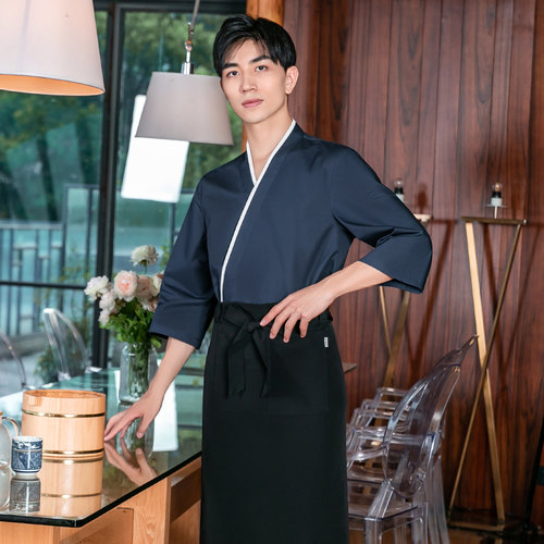 做工精致  面料吸汗透气 日式厨师工作服