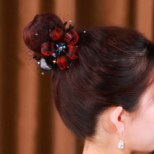 高端奢华发卡花朵抓夹盘发夹子头饰丸子夹后脑勺水晶太阳花抓夹女