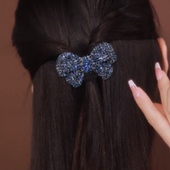 高级感蝴蝶结发夹后脑勺发卡半扎气质百搭女一字夹镶钻弹簧夹夹子