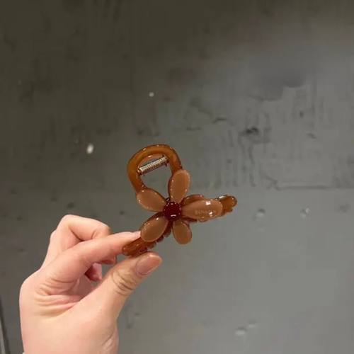 韩国高级感树脂水润太阳花鲨鱼夹后脑勺盘发抓夹8cm气质百搭发夹