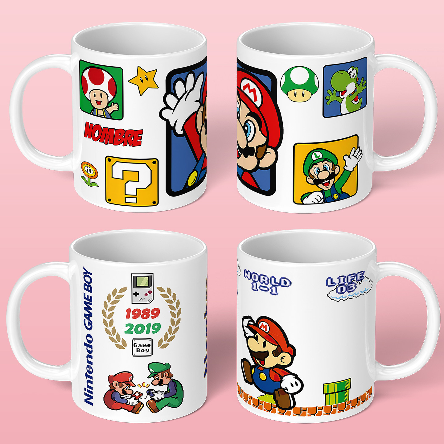 马里奥水杯马力欧Mario周边马克杯超级玛丽复古陶瓷杯子礼物杯