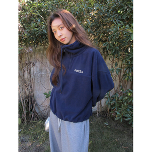 SIXI四喜家 垦丁周末 摇粒绒立领刺绣卫衣女秋冬加厚保暖休闲外套