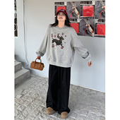 复古外套 腊肠狗印花加绒卫衣女秋冬内搭长袖 SIXI四喜家 趣味出逃