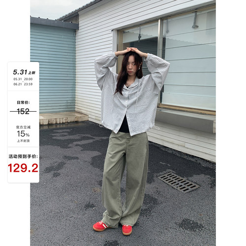 四喜家连帽格子防晒衬衫女夏