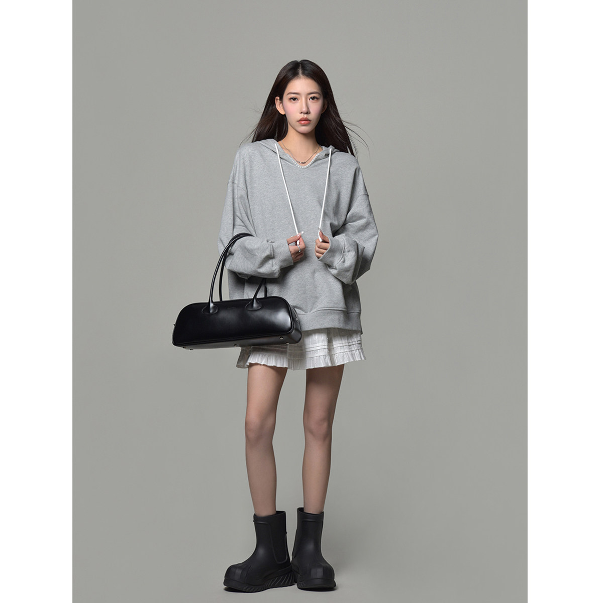 SIXI四喜家秋季 设计感领口缝线连帽卫衣女宽松慵懒廓形帽衫外套,女装/女士精品,卫衣/绒衫,淘宝优惠券,粉丝福利购,淘宝优惠卷