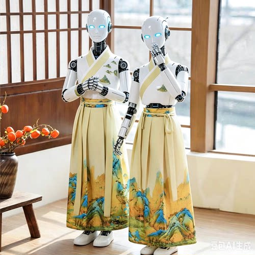 unitree宇树机器G1国学R1演出服男童古装汉服三字经书童开笔礼