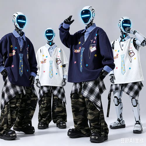 unitree宇树机器人G1街舞R1衣服儿童街舞演出装少儿潮牌潮流套装