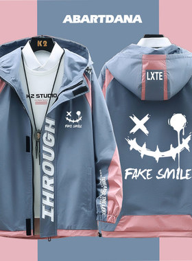 小恶魔鬼脸潮牌衣服情侣外套潮流新款休闲夹克帅气上衣男女春秋zm