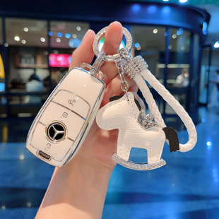 奔驰c260l钥匙套e300l车a200l女cla glc gla glb220扣gle350壳450