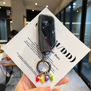 适用新款宝马钥匙套x5x1专用七/五系壳x7x6x2汽车用品i7/i5透明扣