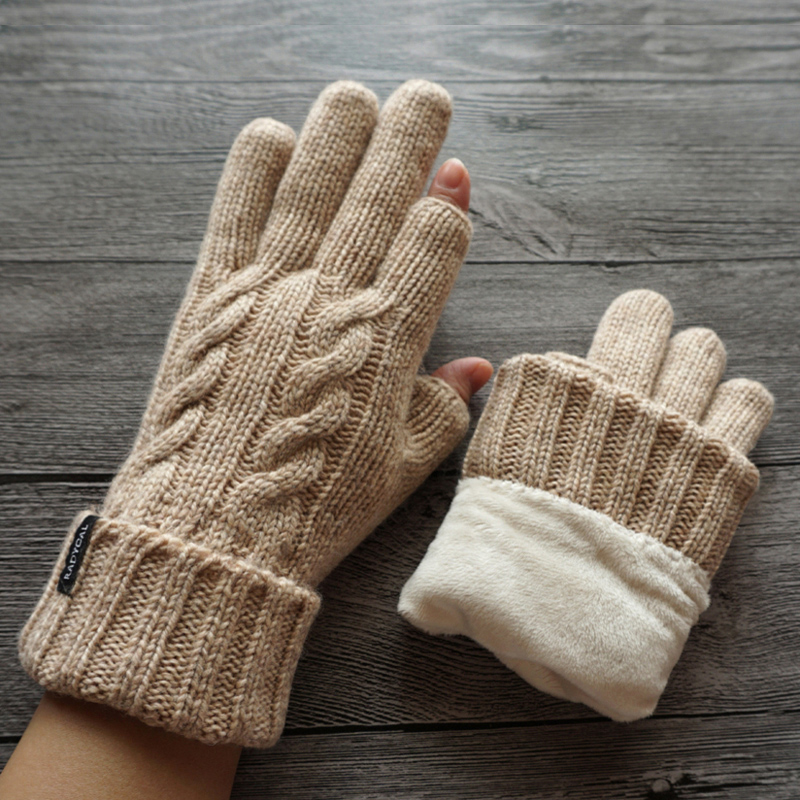 瑞迪卡欧秋冬男女羊毛露两指毛线