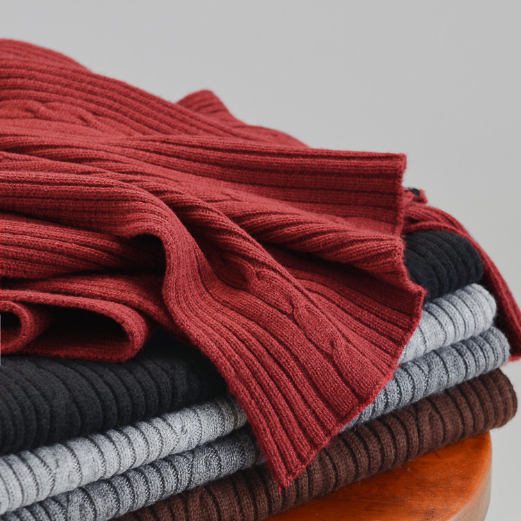 瑞迪卡欧秋冬男女情侣款包芯纱毛线针织拧花加厚加长保暖围脖围巾