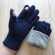 瑞迪卡欧秋冬男士 双层加绒加厚羊毛毛线针织露指触屏户外保暖手套