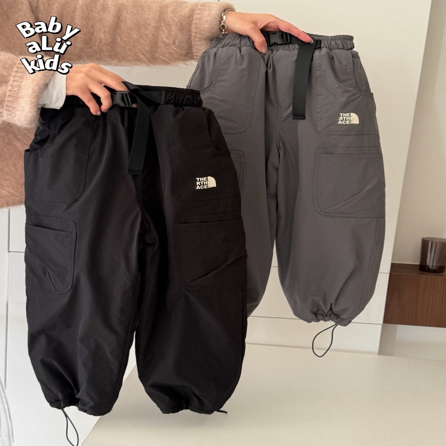 BabyaLu男女童多口袋工装裤中大童三防面料加厚一条过冬棉裤儿童,童装/婴儿装/亲子装,裤子,淘宝优惠券,粉丝福利购,淘宝优惠卷