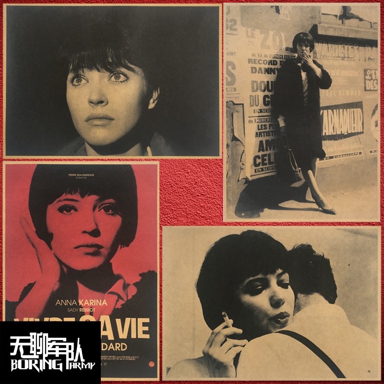 随心所欲 老电影让吕克戈达尔电影牛皮纸海报装饰画相框墙