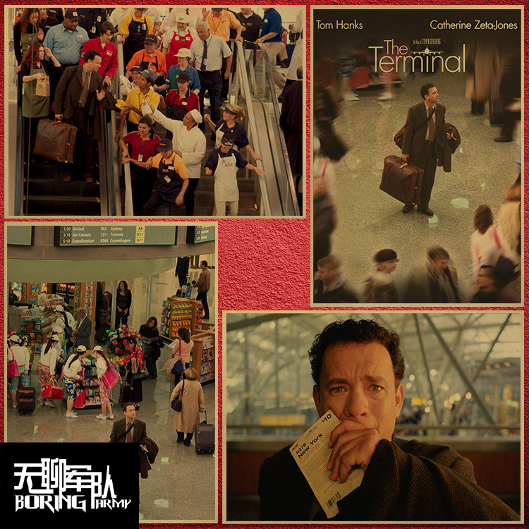 幸福终点站  牛皮纸电影海报装饰画相框