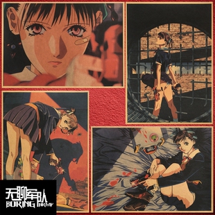 梅津泰臣 日本动漫牛皮纸海报酒吧咖啡厅装饰画