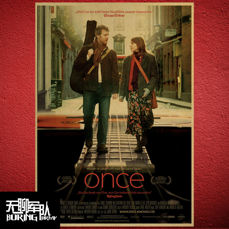 曾经 once 电影海报酒吧咖啡厅怀旧复古牛皮纸装饰画