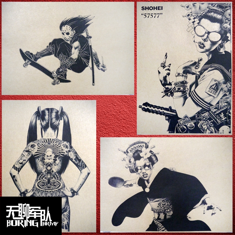 日本牛皮纸海报装饰画