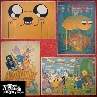 动漫动画牛皮纸海报装 饰画照片相框墙Finn老皮