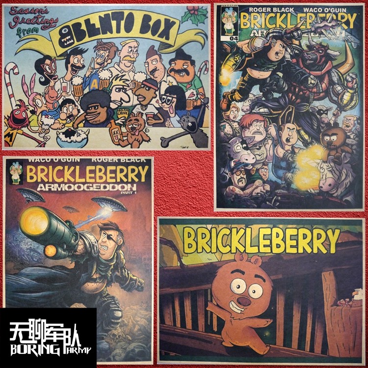 brickleberry 脆莓公园 动漫牛皮纸海报酒吧宿舍装饰画相框