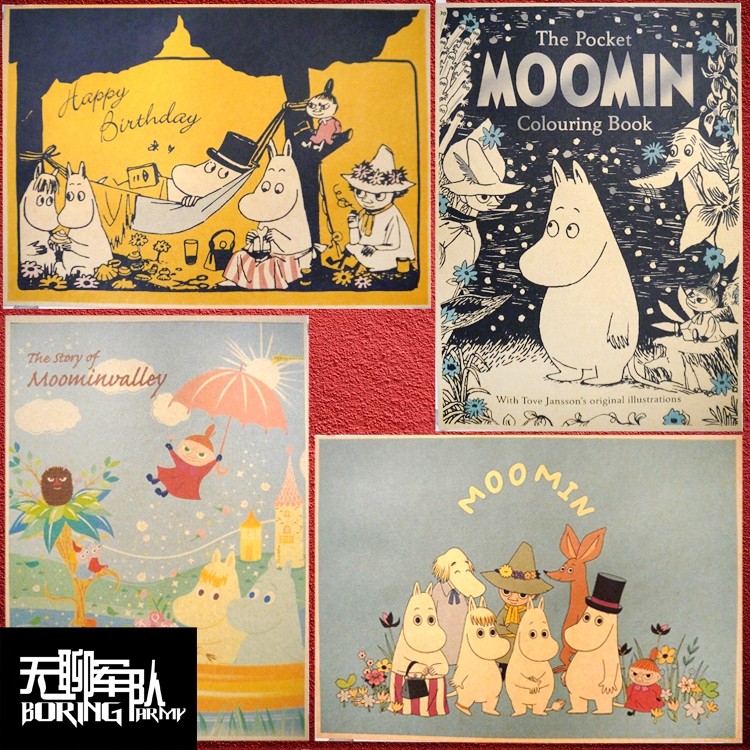 姆明一族 小肥肥一族 动漫动画漫画牛皮纸装饰画酒吧咖啡厅海报