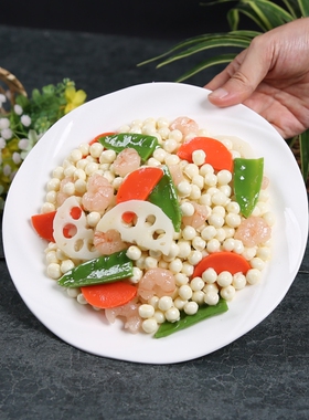 美之灵仿真鸡头米炒虾仁模型假菜
