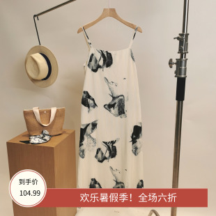 吊带连衣裙女 纳W699 商场同款 25夏时尚 百搭印花宽松显瘦无袖