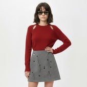 商场同步 25冬季 绵羊毛本命年重工钉珠长袖 N599 针织衫 上衣女