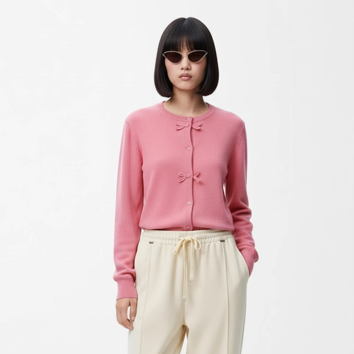 N639~【商场同步】25冬季绵羊毛温柔国风盘扣长袖显瘦针织开衫女,女装/女士精品,毛针织衫,淘宝优惠券,粉丝福利购,淘宝优惠卷