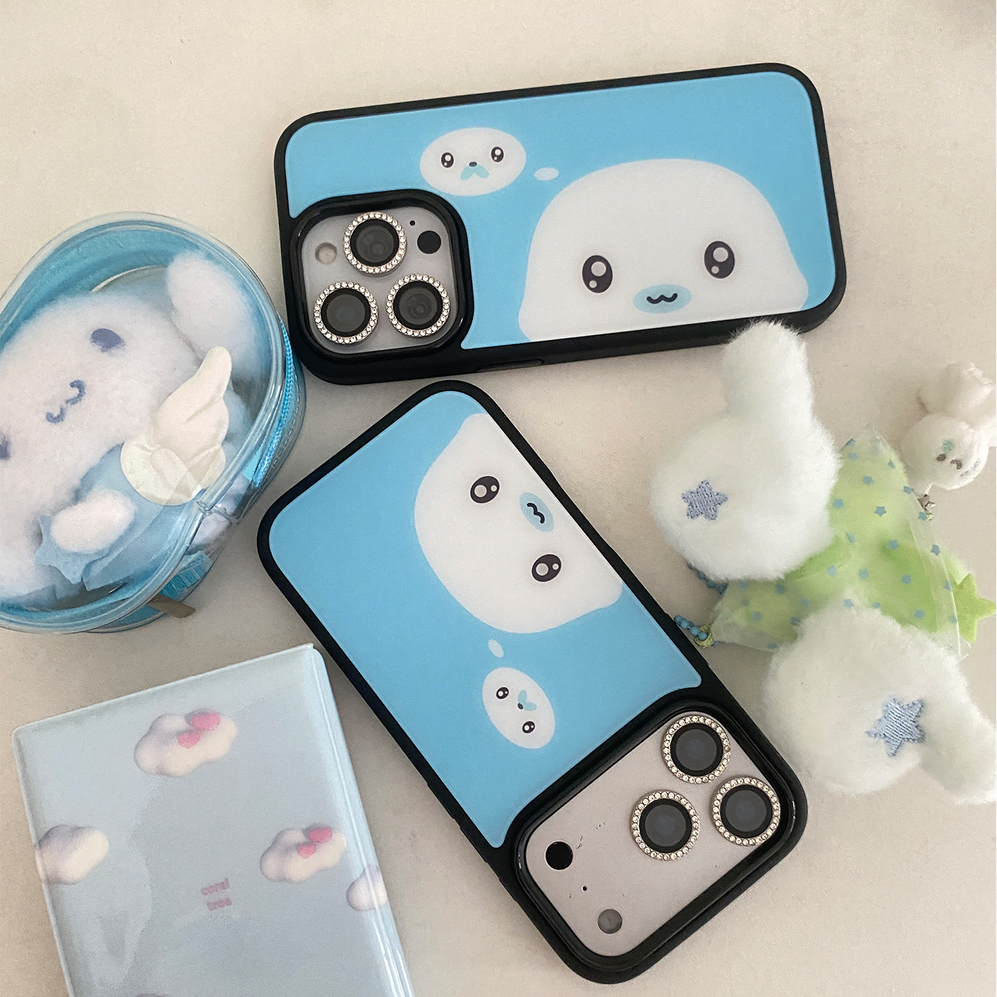 手绘小海豹磁吸苹果手机壳
