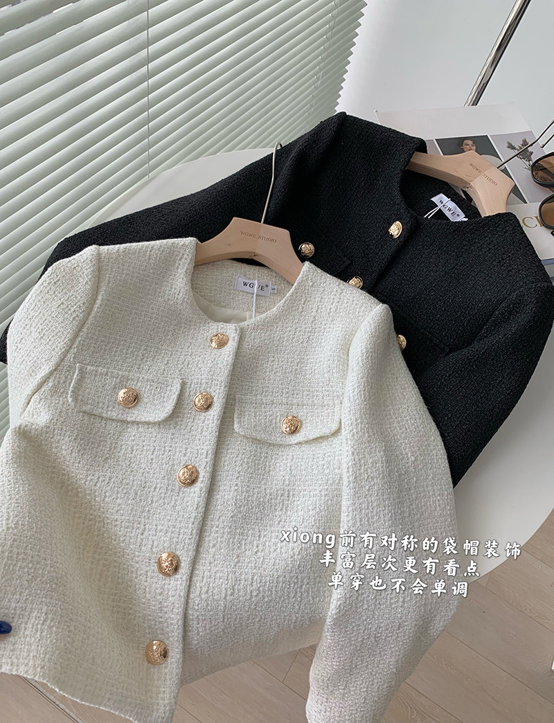 셀프 유지력과 엄선된 커스터마이징으로 추천 작은 골드 단추와 우아한 레이디 톱으로 가을 겨울 여성용 하이엔드 스몰 프래그런스 재킷