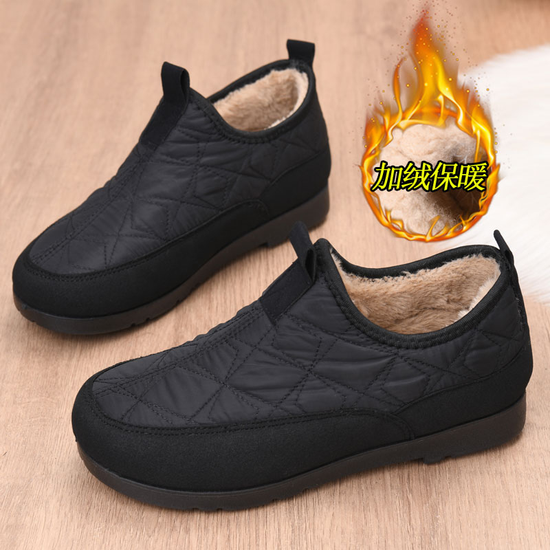 2025新款中老年妈妈棉鞋冬季加绒女士棉鞋一脚蹬软底保暖妈妈棉鞋