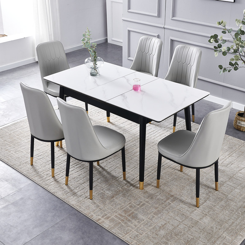 可伸缩岩板餐桌家用小户型实木现代简约轻奢折叠电磁炉多功能饭桌,住宅家具,岩板餐桌,淘宝优惠券,粉丝福利购,淘宝优惠卷