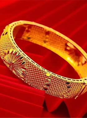 【限时限量】铜合金手镯雕花孔雀开屏民族风镂空--c