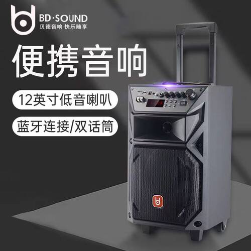贝德雪豹户外移动拉杆大功率广场舞音响无线专业蓝牙K歌音箱