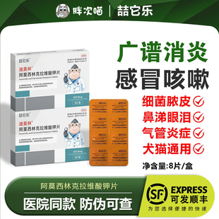 阿莫西林克拉维酸钾消炎片猫感冒咳嗽打喷嚏流鼻涕绝育宠物用