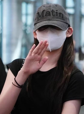 Rora李茶仁同款牛仔棉软顶棒球帽字母刺绣鸭舌帽遮阳休闲好版型新